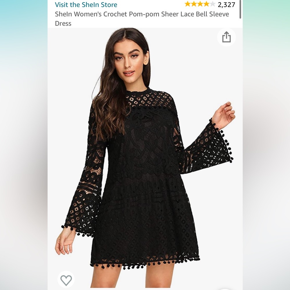 SHEIN Black Crochet Dress